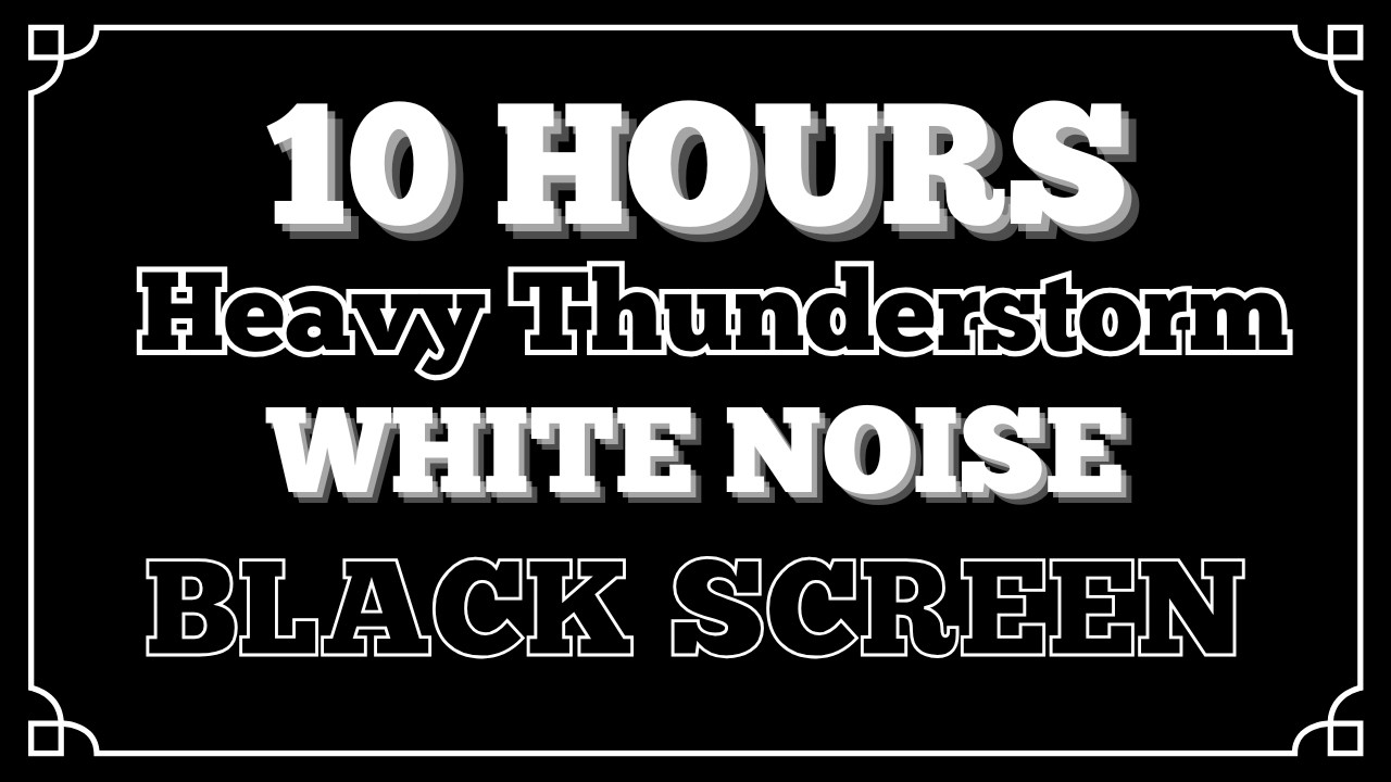 Heavy Rain & Rolling Thunder on Tin Roof - 10 HOURS - Black Screen White Noise to Sleep Study Relax