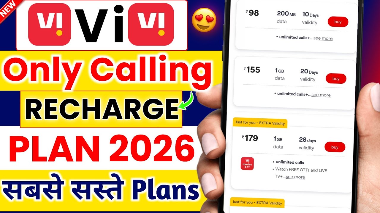 Vi Calling Recharge Plan 2026 | Vi Calling Plans | Vi Recharge Plans 2026