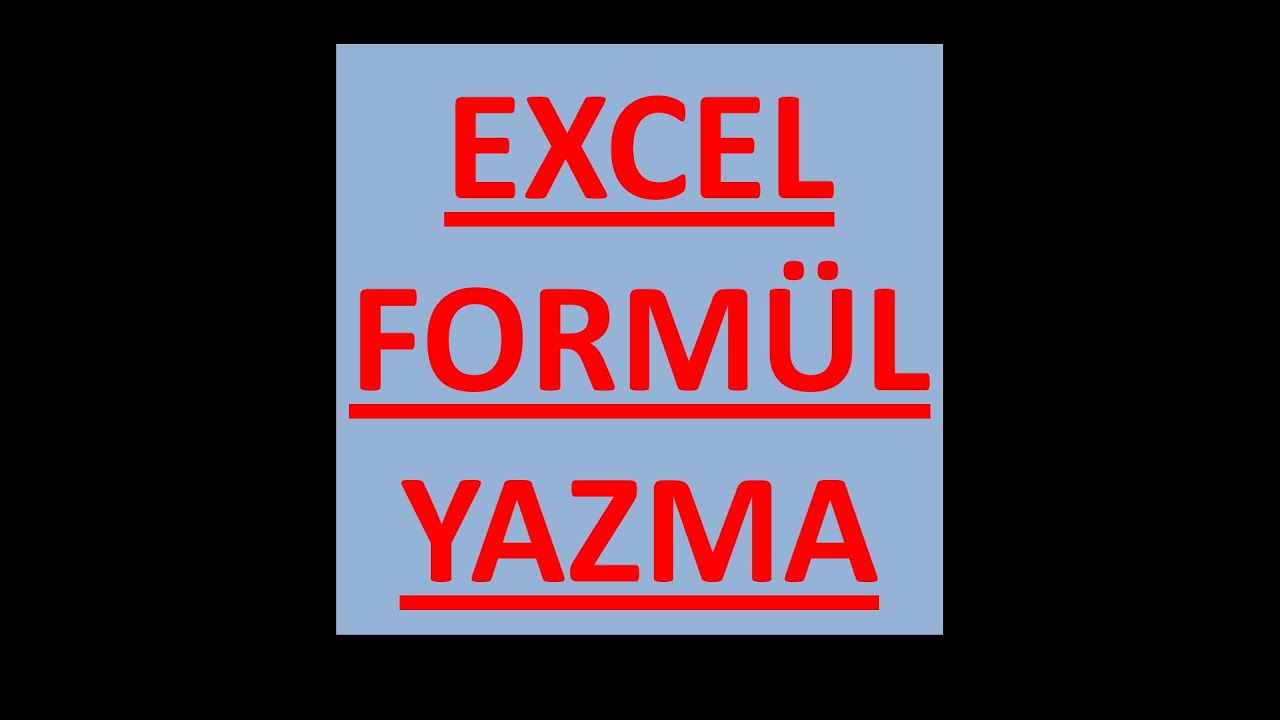 Excel - Formül yazma (Dört işlem - KDV -İskonto)