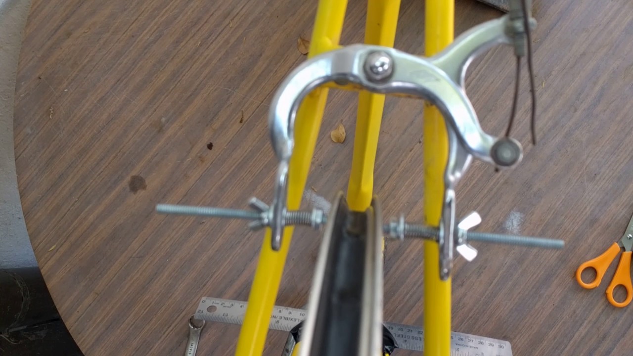 Diy truing wheel stand with old bike frame