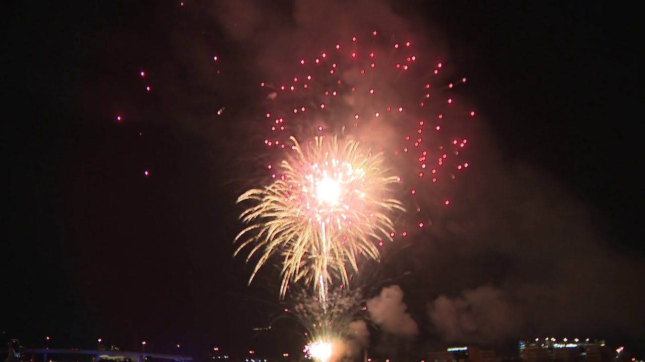 Fireworks show in Miami to celebrate the New Year