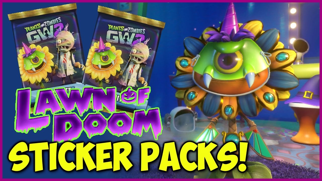 LAWN OF DOOM Sticker Pack Opening Spree + All Halloween Hats! | Plants vs Zombies: Garden Warfare 2