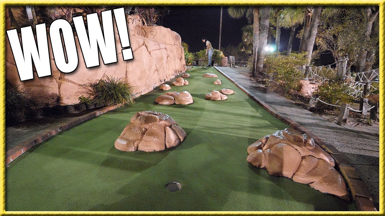 CRAZY LUCKY HOLE IN ONE AT A MINI GOLF CHALLENGE COURSE! - SOME OF THE COOLEST HOLES EVER!