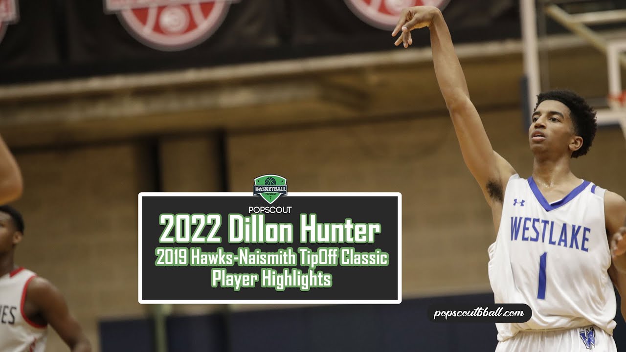 Dillon Hunter #1 PG in 2022 holding his own during the 2019 Hawks-Naismith Tipoff Classic.