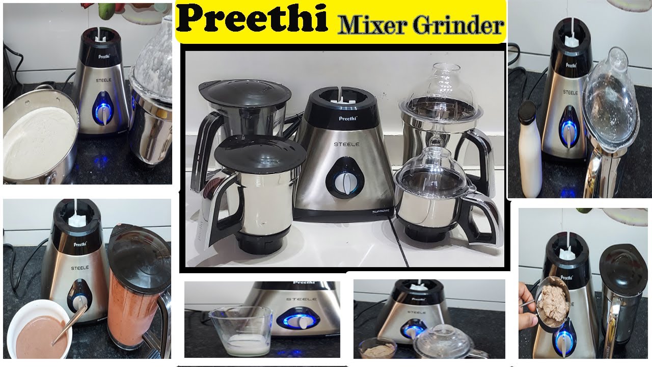 Preethi Steele Supreme Mixer Grinder -750 watt | 5 Years Warranty | Lifetime Service Free