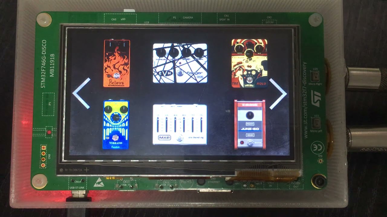 Guitar effects with STM32F746G discovery board