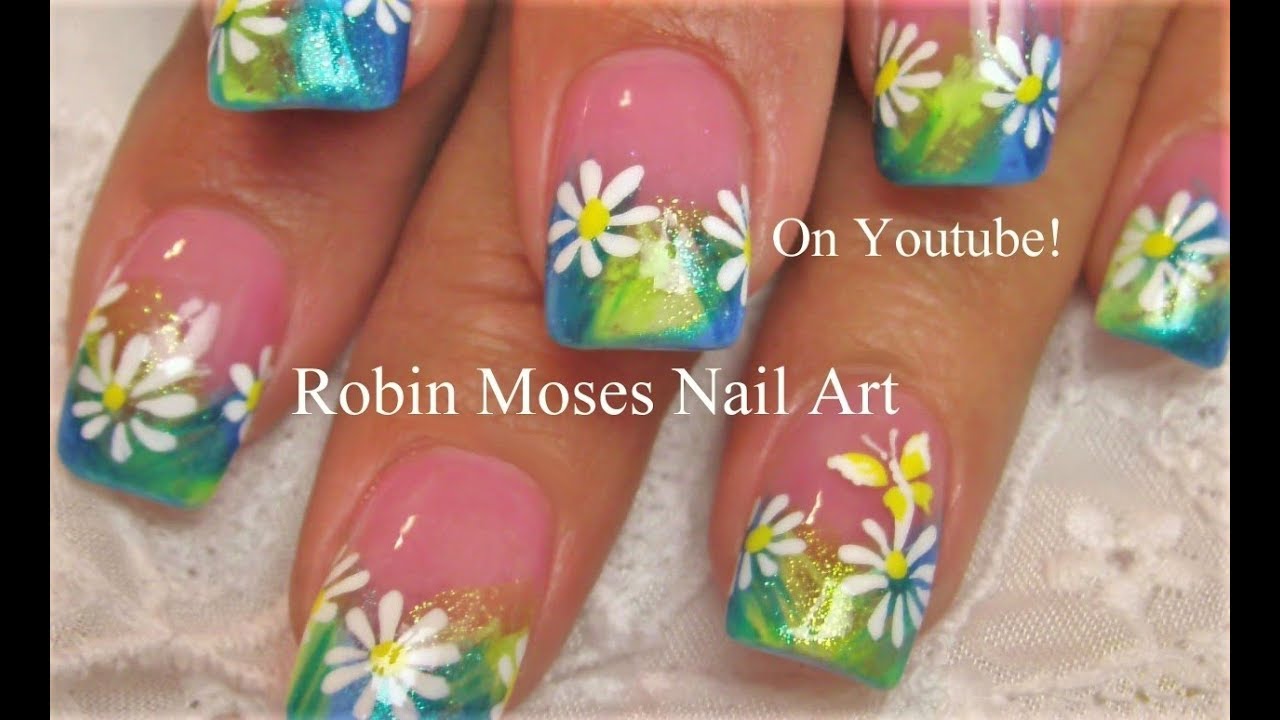 Easy Daisy Spring Nails | Pastel Flower Nail Art Design Tutorial