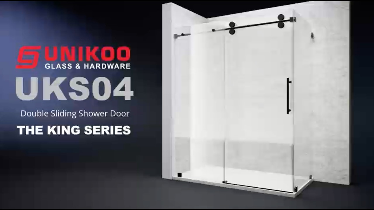 UNIKOO KING UKS04RP Single Sliding Shower Door With Return Panel Installation Video