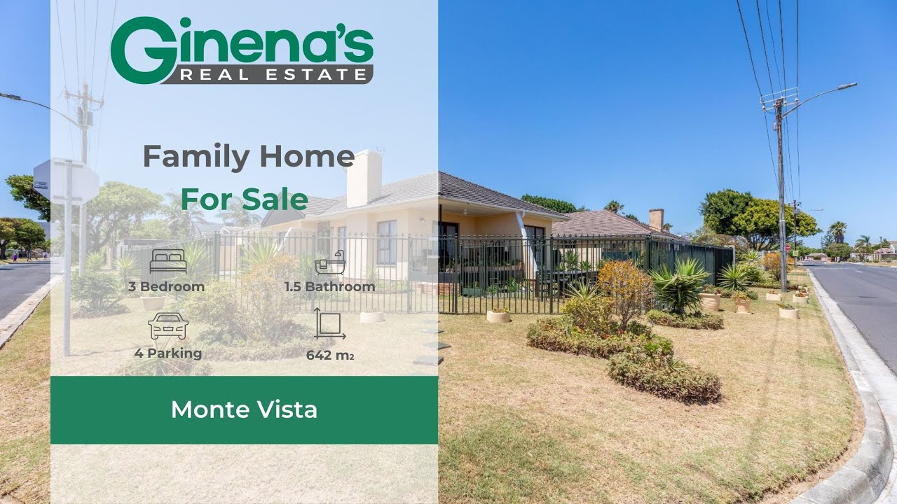 R3 100 000 | 3 Bedroom House For Sale in Monte Vista, Goodwood