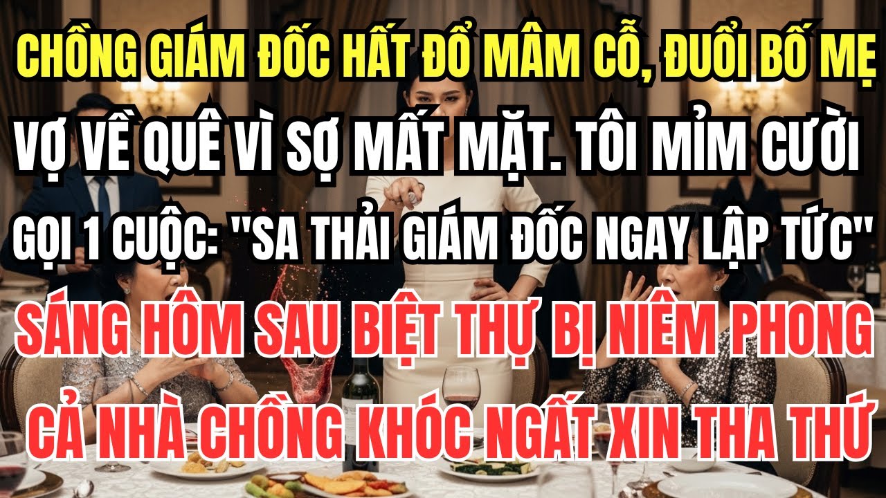 Chồng Giám Đốc Đuổi Bố Mẹ Vợ Về Quê Vì Sợ Mất Mặt. Tôi Gọi 1 Cuộc: 