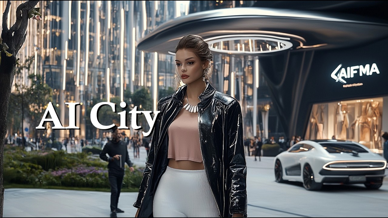 Creating AI Fashion Mega-City Part 15 - Evening Stroll - Central District. AIFMA Fashion Metropolis