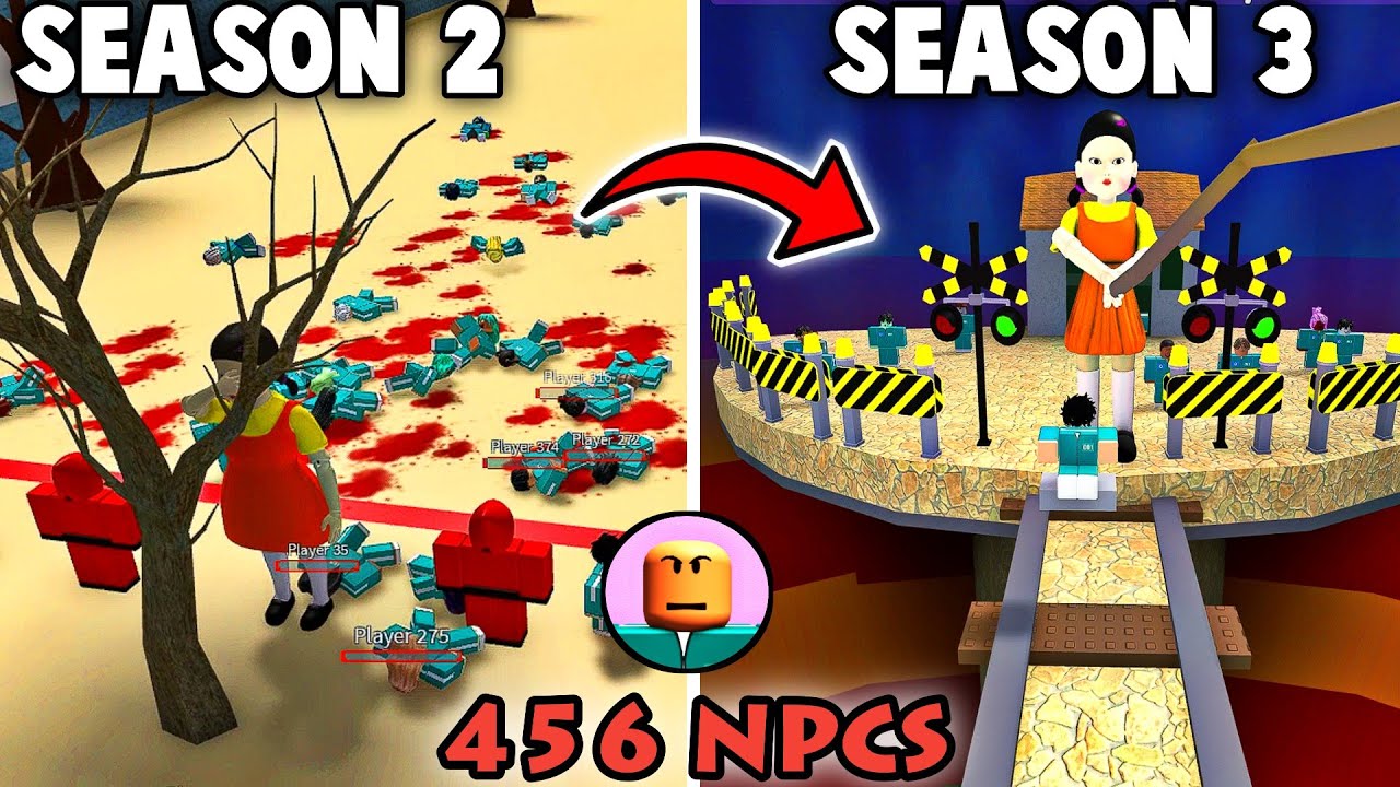 Squid Game but with NPCs - 456 NPCs (SEASON 2 & 3 GAMES) - Roblox