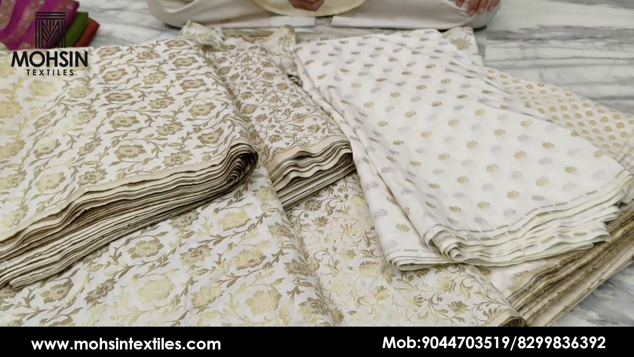 pure silk banarasi fabric par meter ke hisab se kharid sakte hain wholesale rate me