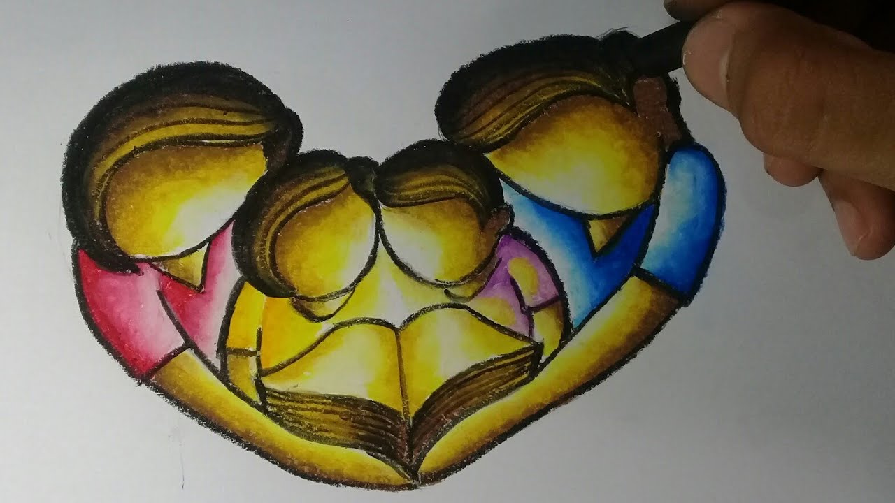 How to Draw a Family for Poster making- Easy step by step