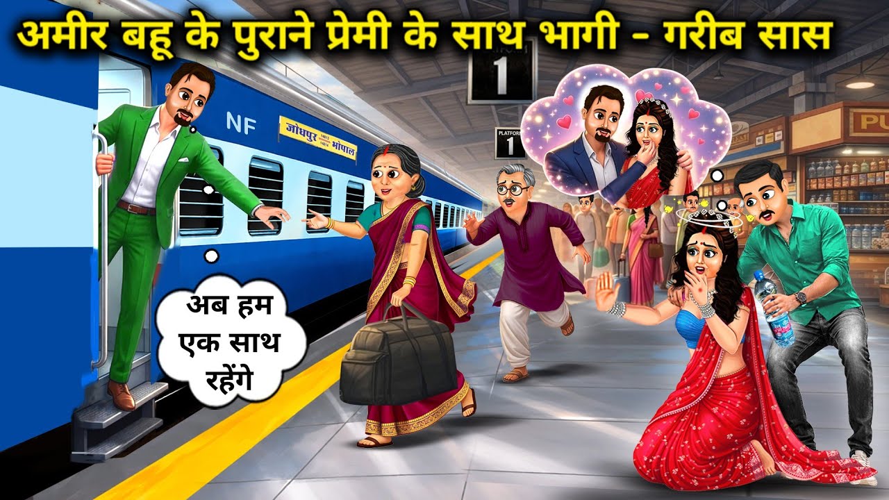 अमीर बहू के पुराने प्रेमी के साथ भागी गरीब सास।Poor Mother In Law Runs Away With Rich Daughter In