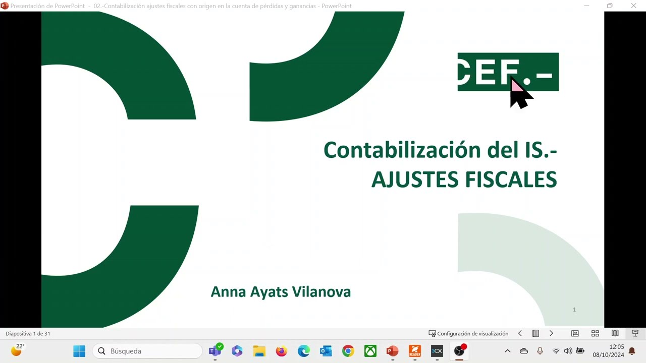 Contabilización IS  Ajustes Fiscales