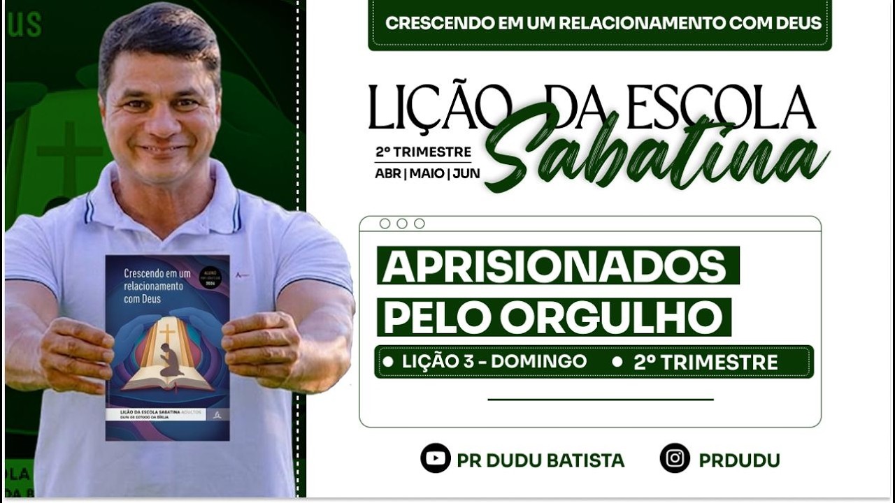 Li&ccedil;&atilde;o da  Escola Sabatina ADULTOS , Domingo 12/04/2026  