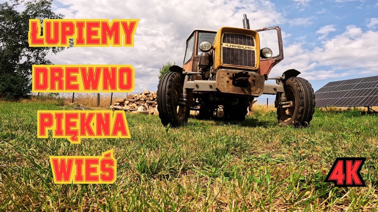 Łupanie Drewna na Wsi Traktor Ursus C330 i Łuparka