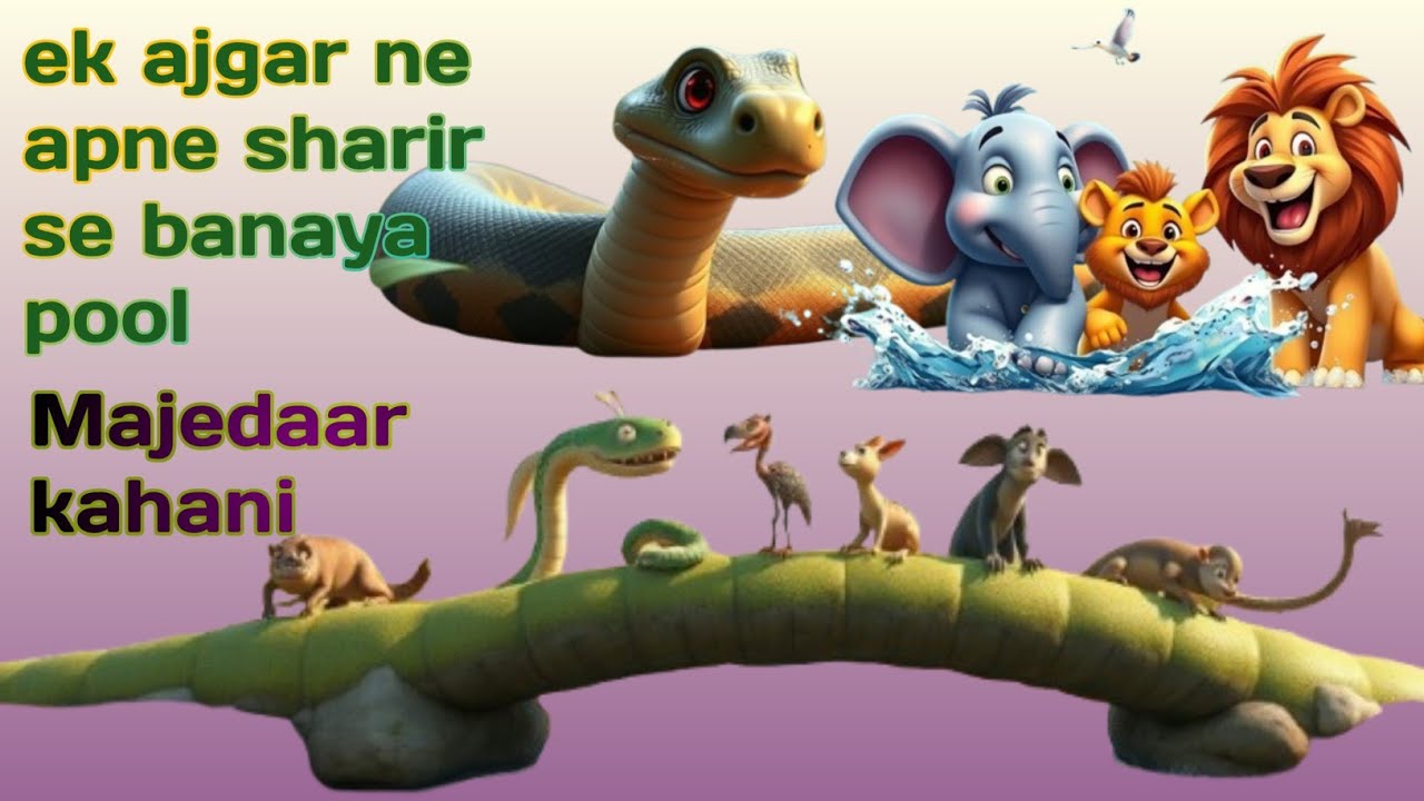 Ek ajgar ne Apne sharir se banaya pool|cartoon video|#cartoonstory #jungleanimat
