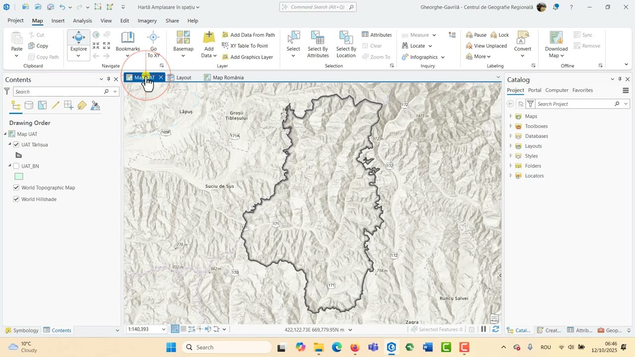 🗺️ 1.22 ArcGIS Pro | Schimbarea basemap-ului | Changing Basemap | Planificare UBB