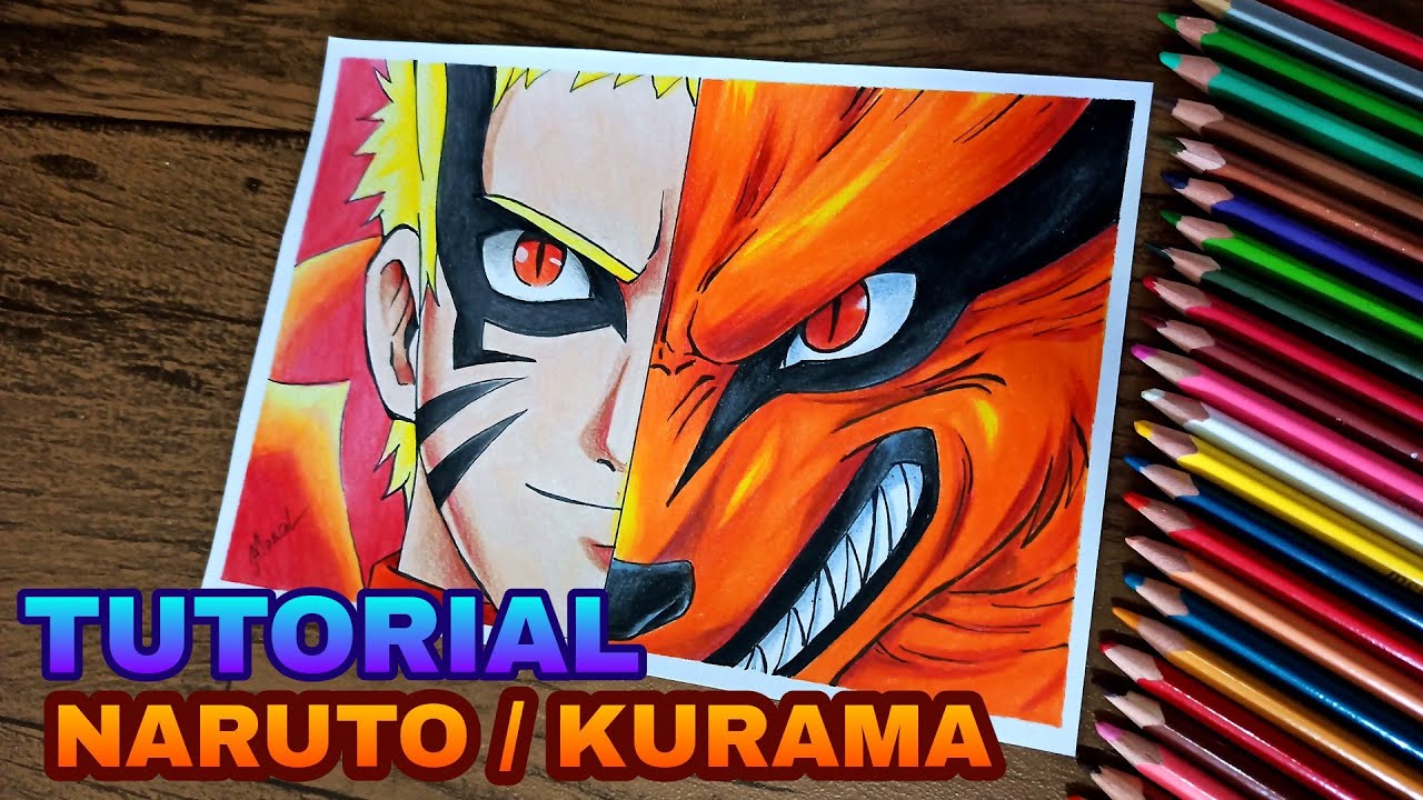 Como desenhar o NARUTO BARYON e KURAMA - passo a passo 🦊 DUPLA INSANA!