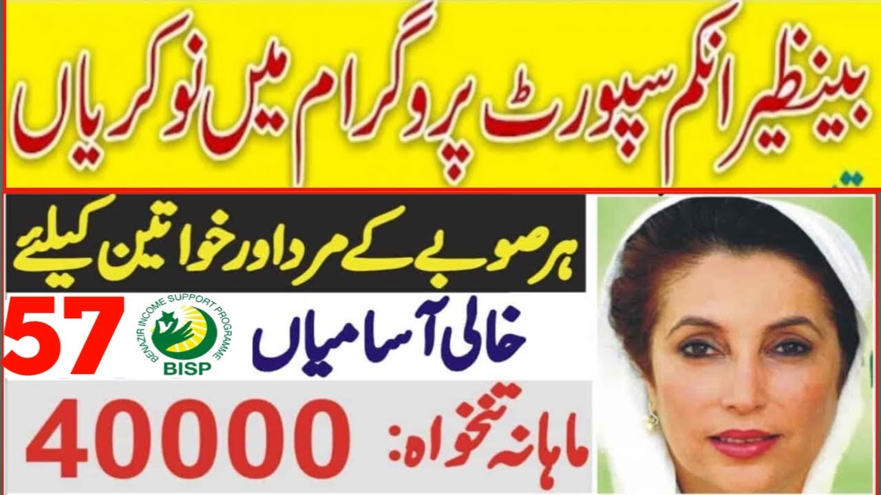 BISP Benazir Income Support Programme leatest government jobs 2022|bisp jobs 2022