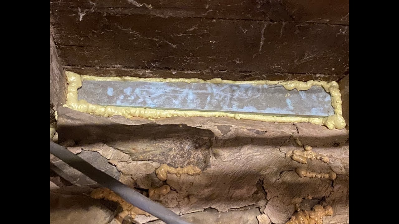 Insulating sill on exterior edges of foundation w/Spray foam & blue boardPlz sub thanks so much🙌🏼
