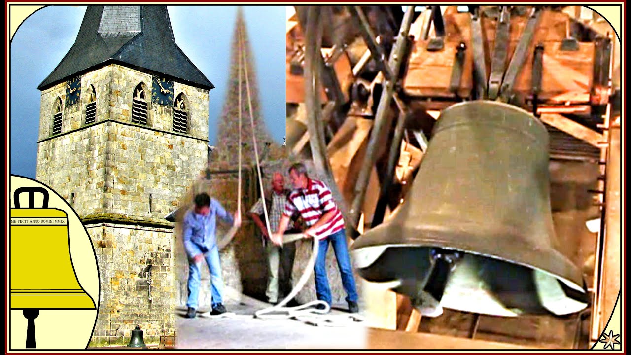 Denekamp Overijssel: Het beieren van de Westerhuesklokken van de Katholieke kerk (Plenum)