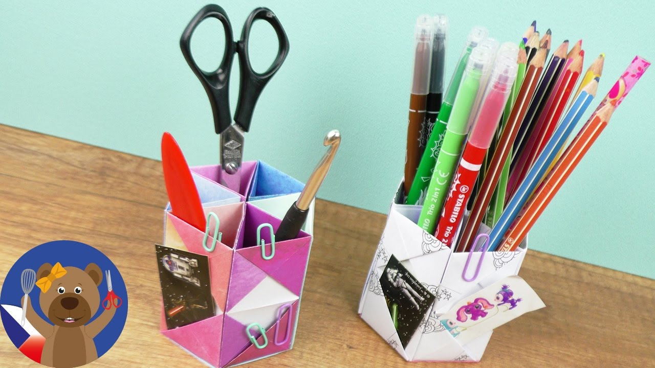 BACK TO SCHOOL - super stojan na psací stůl - DIY nápad s papírem