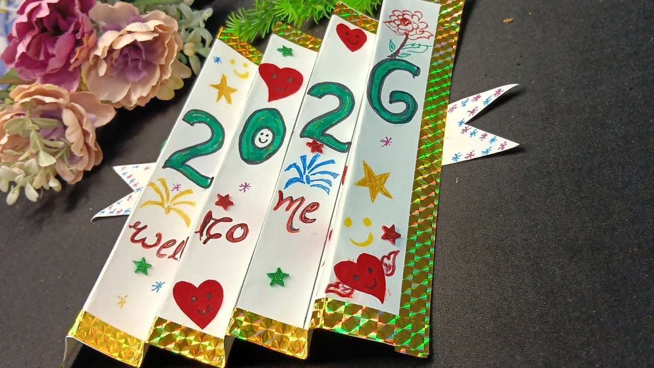 Goodbye 2025, Welcome 2026 ✨ | Handmade New Year Fold Card 💖#NewYear2026 #HandmadeCard #DIYNewYear
