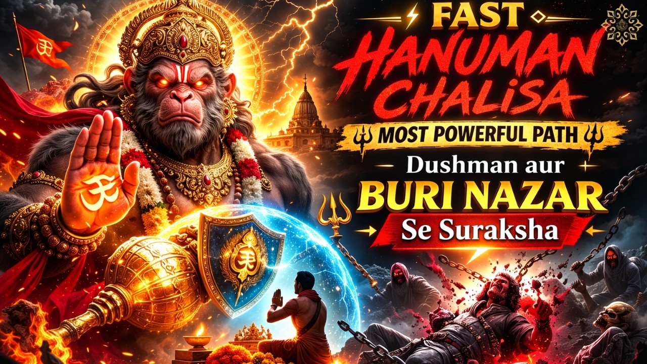 ⚡ Fast Hanuman Chalisa | Most Powerful Path | Dushman aur Buri Nazar Se Suraksha