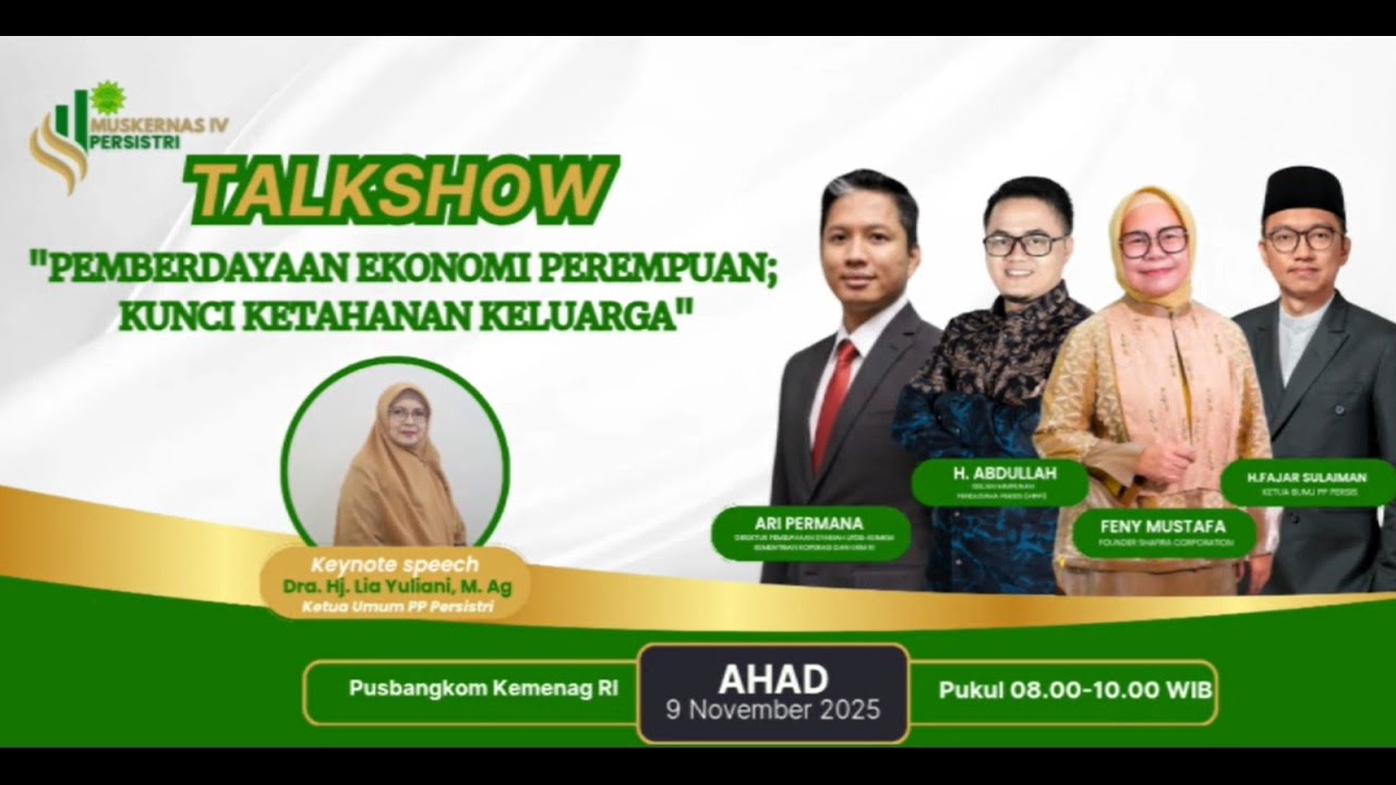 TALKSHOW EKONOMI PEMBERDAYAAN EKONOMI PEREMPUAN KUNCI KETAHANAN KELUARGA