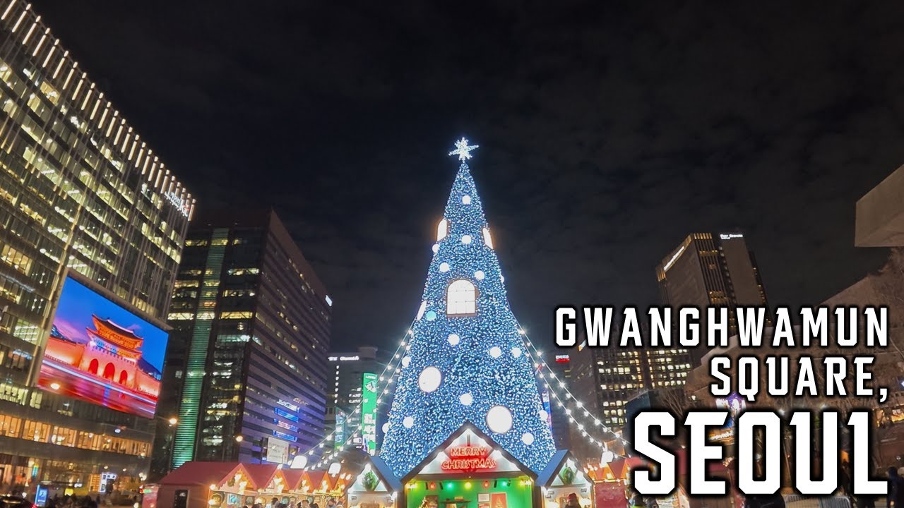 Winter Night Walk | Gwanghawmun Square, Seoul | 4K