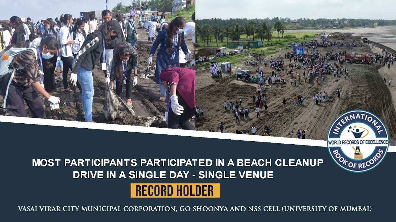 MOST PARTICIPANTS PARTICIPATED IN A BEACH CLEANUP DRIVE IN A SINGLE DAY - SINGLE VENUE