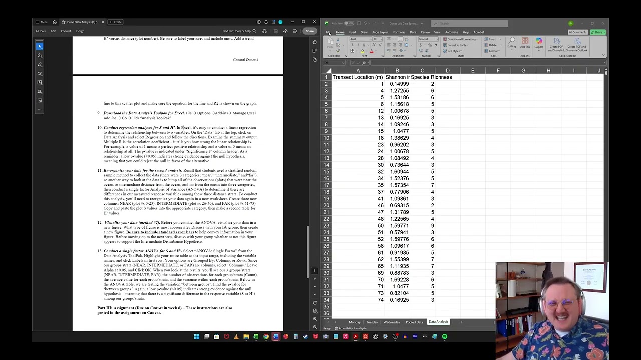 ESM 303 Dune Analysis Tutorial Spring 26