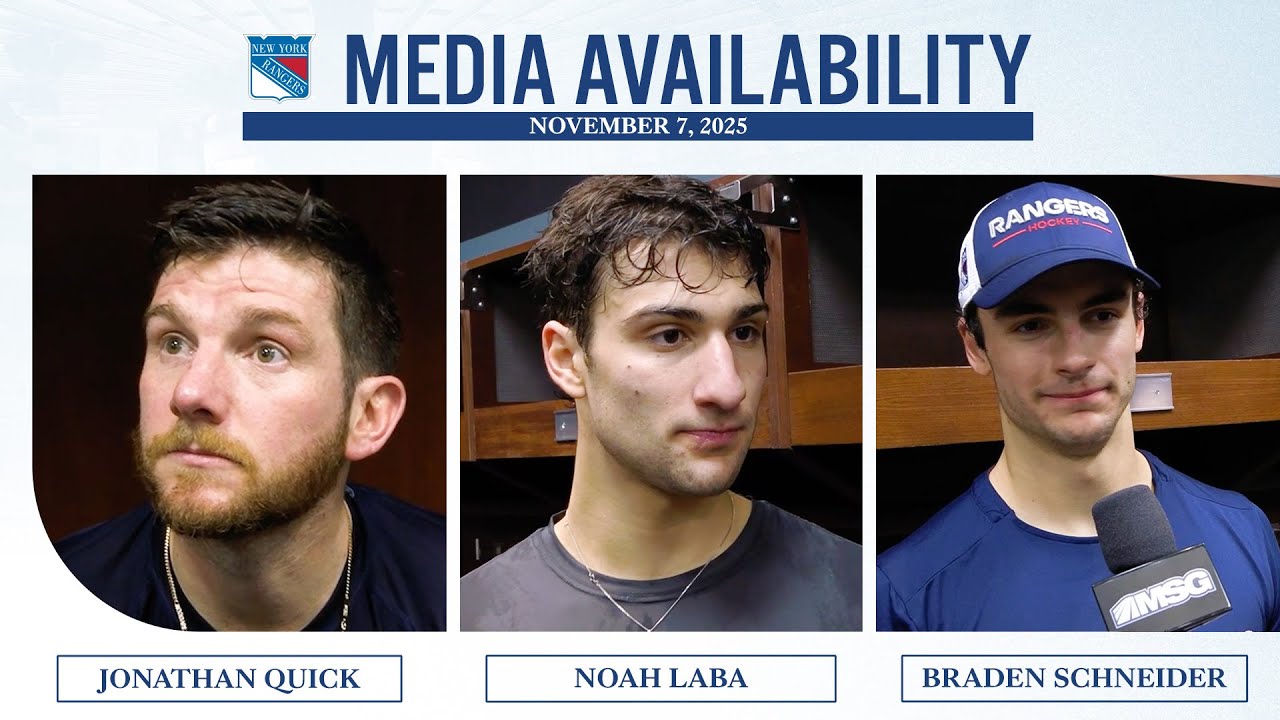 NYR at DET: Jonathan Quick, Noah Laba & Braden Schneider Postgame Media Availability | Nov. 7, 2025