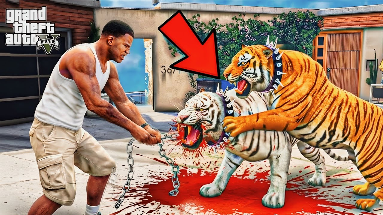 Franklin & Shinchan Saving His House From 10000 Tigers in GTA 5 || SHINCHAN GTA 5 VIDEO