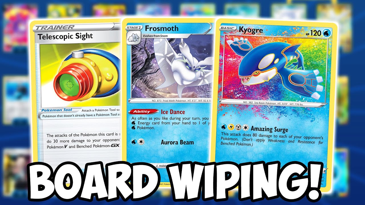 Amazing Rare Kyogre Can Wipe Your Opponent's Board! w/Frosmoth Shining Fates PTCGO