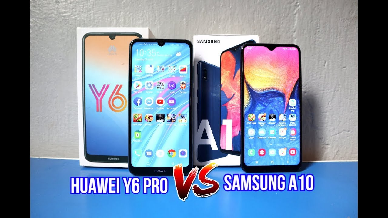 SAMSUNG A10 Vs HUAWEI Y6 PRO (ML,PUBG,CAMERA,BATTERY,HEATING) COMPARISON REVIEW
