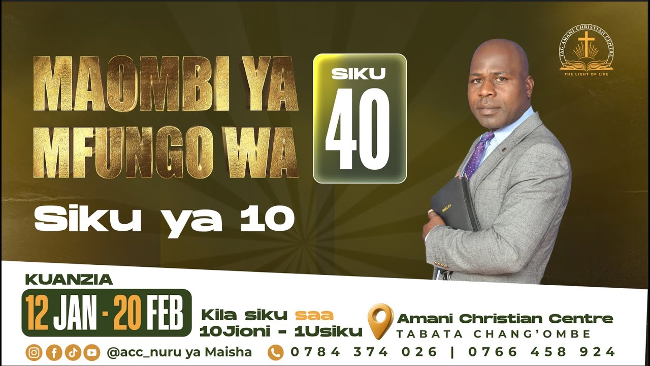 🔴LIVE  | IBADA YA MAOMBI YA SIKU 40 | SIKU YA KUMI | JUMATANO  |  21.01.2026