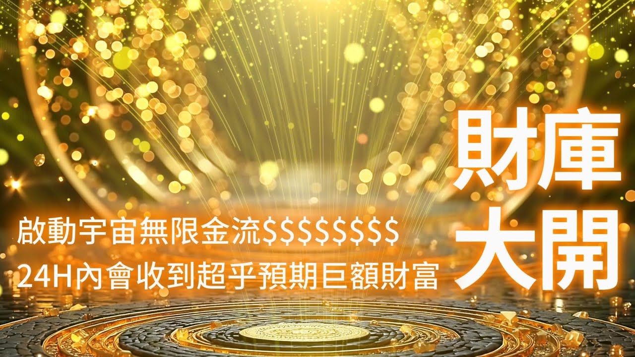 金錢音樂  ⭐️啟動宇宙無限金流∞∞ 財富自動流向你，財富頻率已完成解鎖宇宙財庫（$$$$），24H內收到一筆超乎預期巨額財富💰 強大的財運能量將深深愛著你，為你帶來數也數不清的金錢 吸引力法則