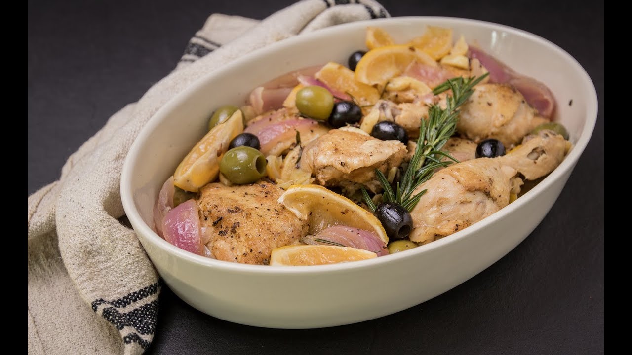 ไก่ตุ๋นสไตล์เมดิเตอร์เรเนียน Mediterranean Braised Chicken with Olive and Lemon : พลพรรคนักปรุง
