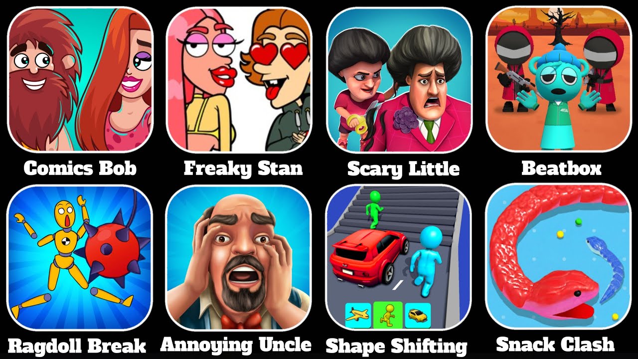 Comics Bob, Freaky Stan, Scary Little Pranks, Beatbox Survival, Ragdoll Break, VeniX GamePlay