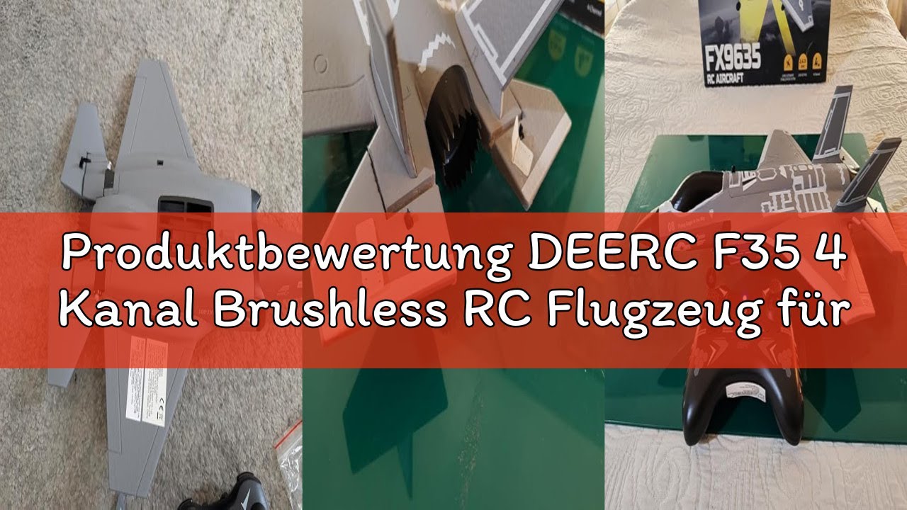 Produktbewertung DEERC F35 4 Kanal Brushless RC Flugzeug für Erwachsene, ferngesteuertes Flugzeug, E