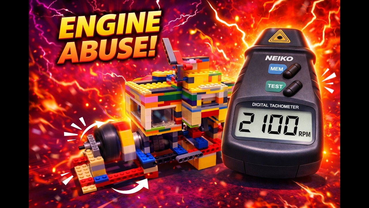 2100RPM - Abusing my Performance Stage 2 Inline 2 Lego Vacuum Engine