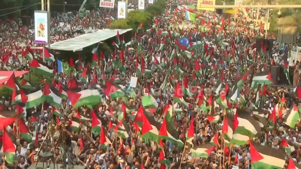 Thousands in Pakistan protest in support of Palestinians in Gaza and also Hamas