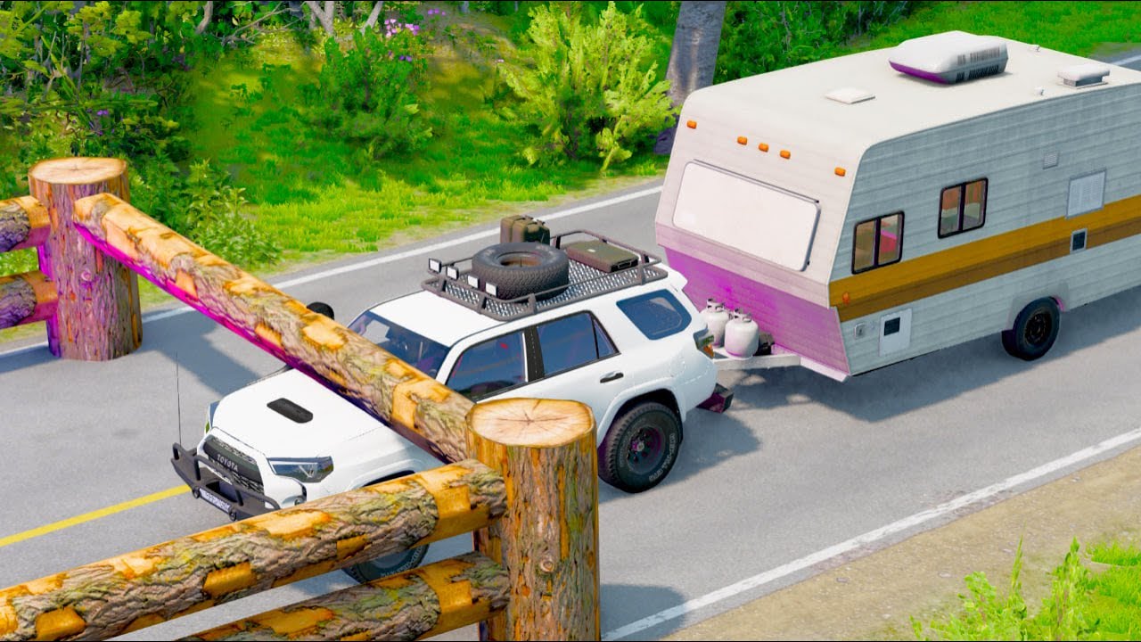 Cars vs Log Trap | ARK Games | BeamNG Drive
