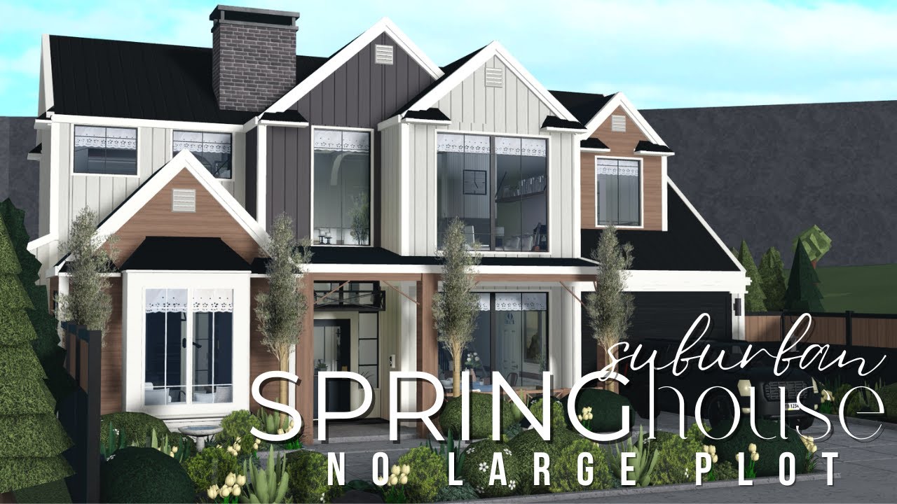 BLOXBURG PART 1 | 830K ROLEPLAY SUBURBAN SPRING HOUSE | NO LARGE PLOT Speedbuild