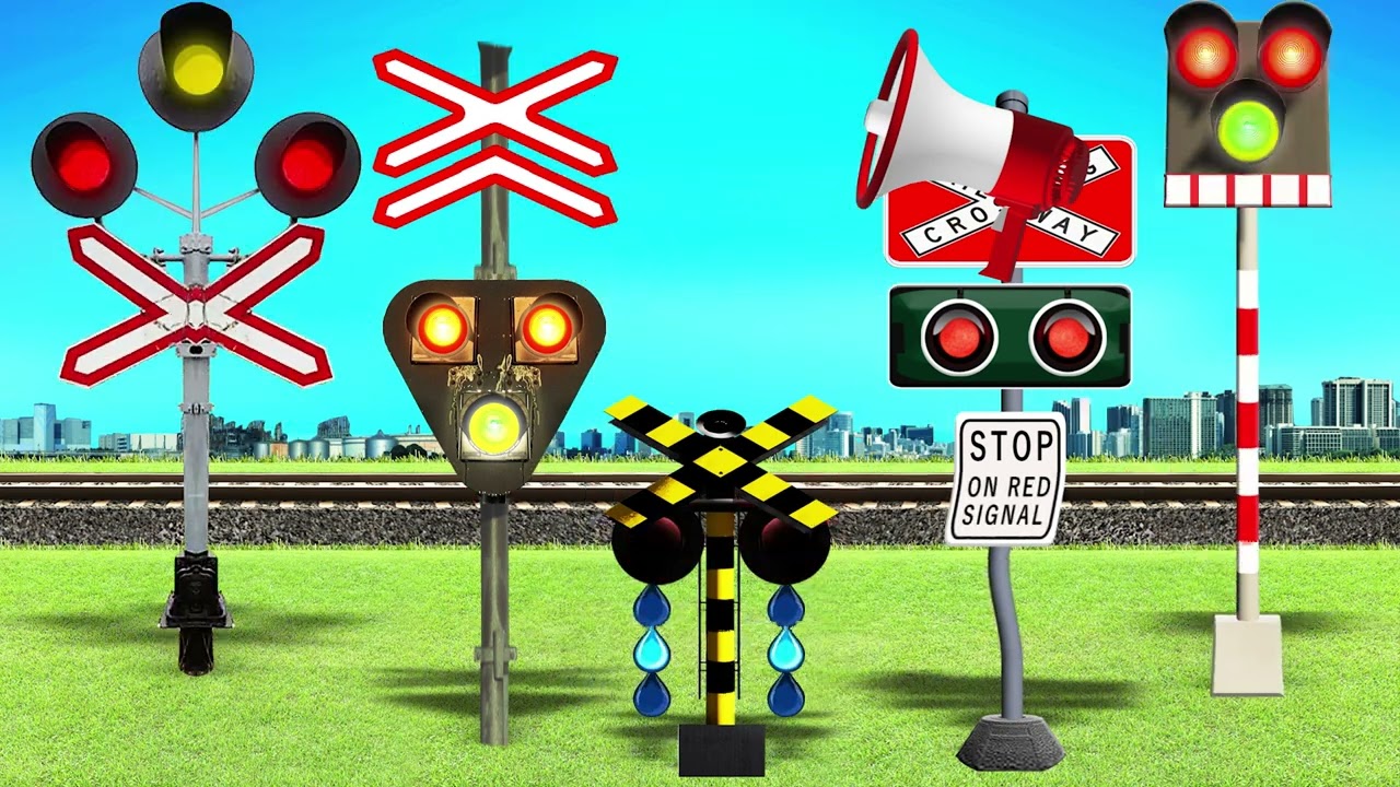 踏切 アニメ | メガホンで迷子のふみきりの親を見つける世話好きな踏み切り | 4K | Railroad crossing separated from parents