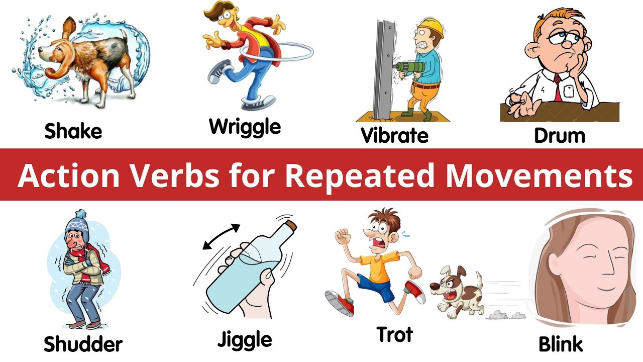 Lesson 266: Repetitive Movement Verbs in English | Useful Action Verbs with Meanings and Sentences